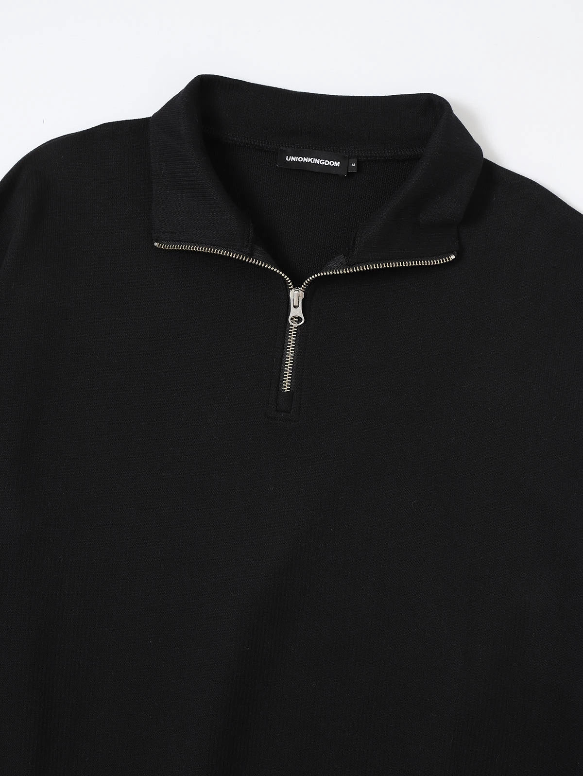 360 GSM 100% COTTON BOXY CROPPED FIT QUARTER-ZIP 'BLACK 'SWEATSHIRT