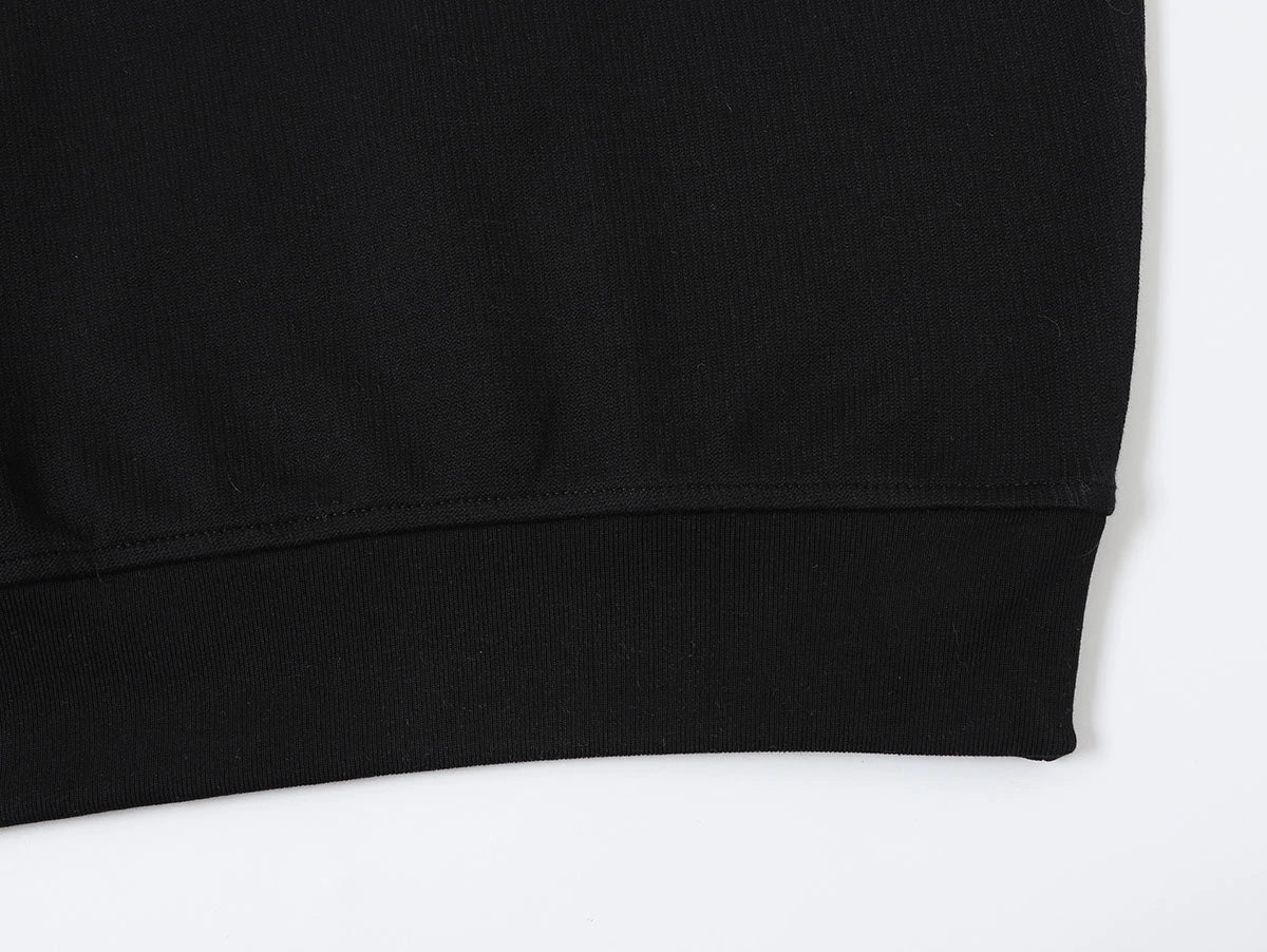 430 GSM BOXY CROPPED FIT QUARTER-ZIP 'BLACK' SWEATSHIRT