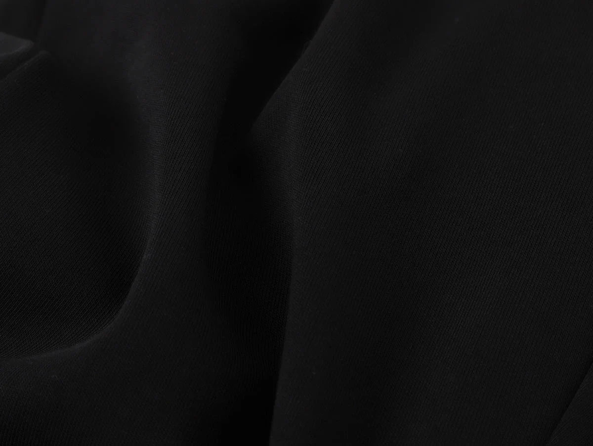500 GSM BOXY CROPPED 'BLACK' HOODIE