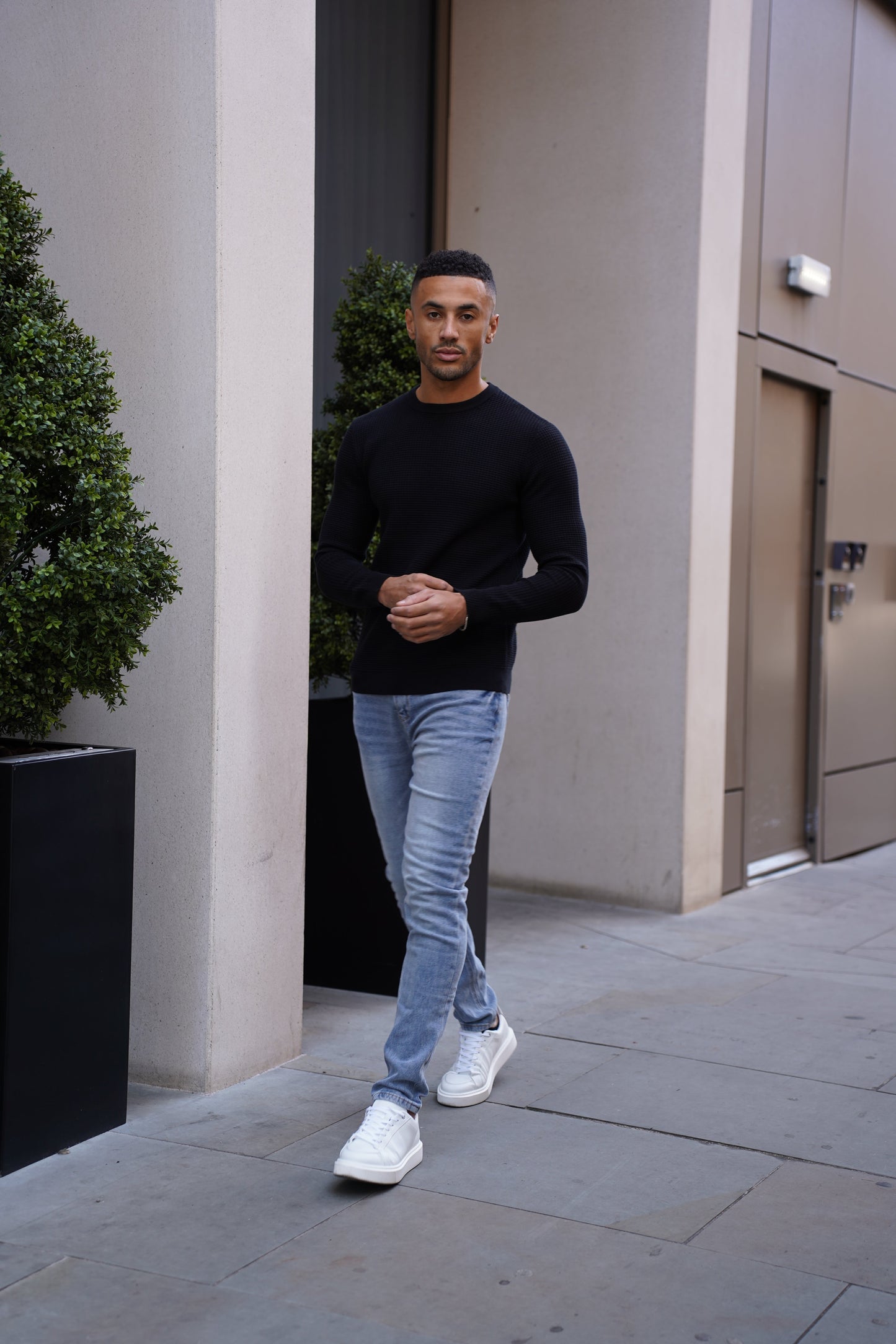 Capo CABLE Knit Jumper - Black