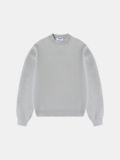 630 GSM BOXY CROPPED FIT 'FLOWER GRAY' CREWNECK