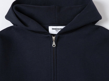 630 GSM BOXY CROPPED FIT 'NAVY BLUE' ZIP-UP HOODIE