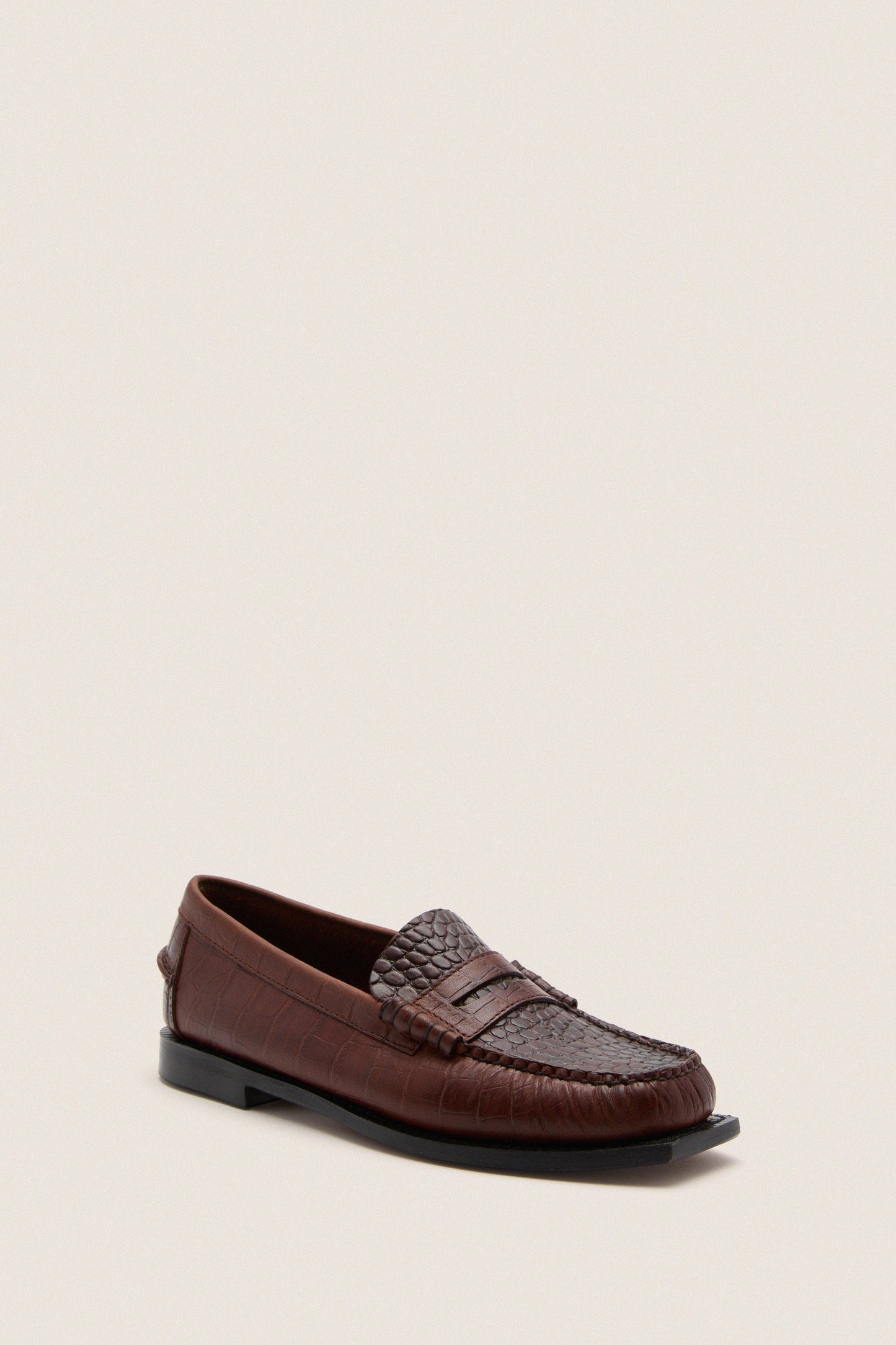 Brown Madison Crocodile Loafers
