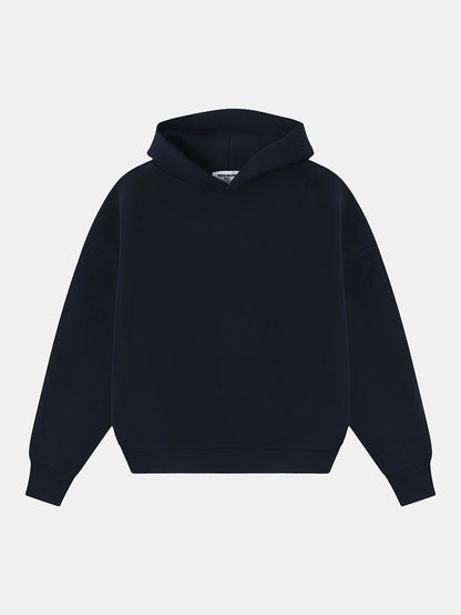 630 GSM BOXY CROPPED FIT 'NAVY BLUE' HOODIE