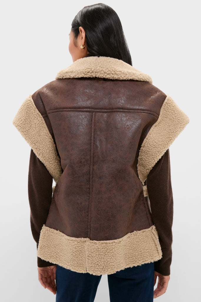 Brown Ace Faux Shearing Vest