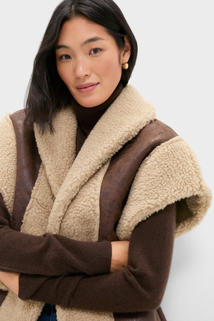 Brown Ace Faux Shearing Vest