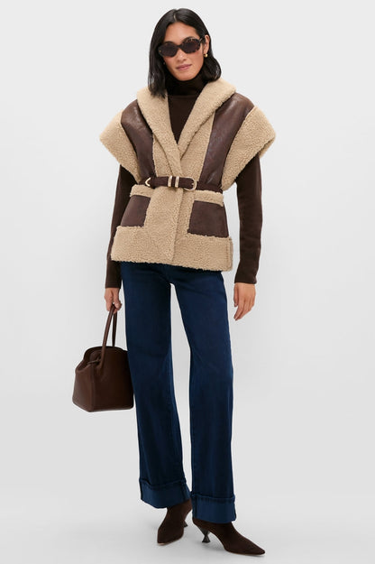 Brown Ace Faux Shearing Vest