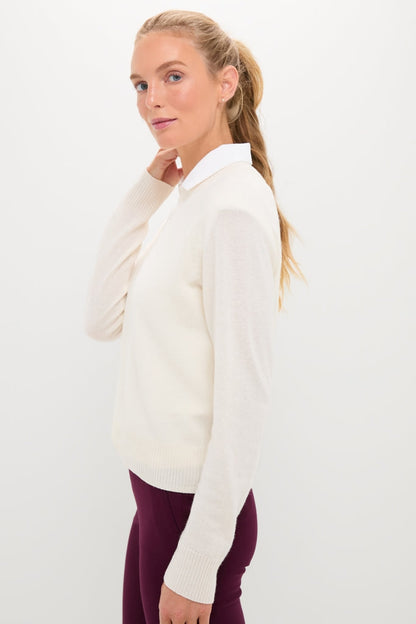 Buttercream Washable Cashmere Malcolm Crewneck