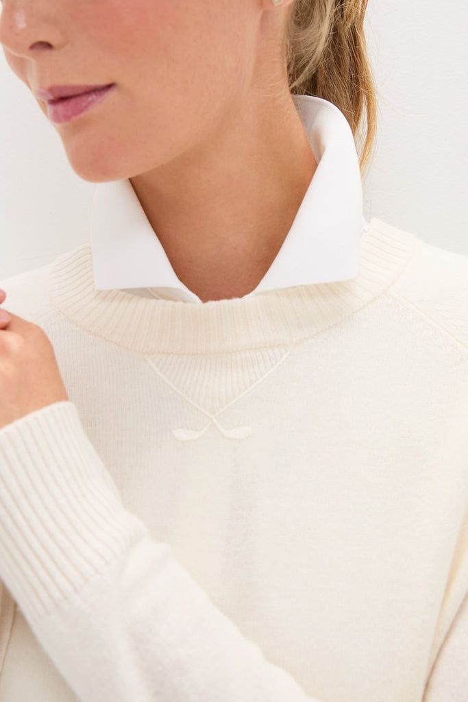 Buttercream Washable Cashmere Malcolm Crewneck