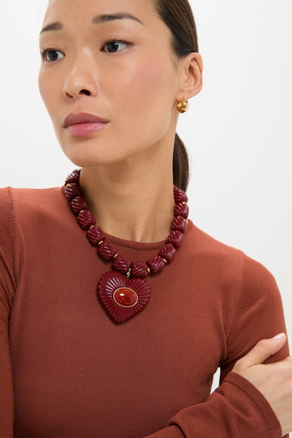 Burgundy Lira Necklace