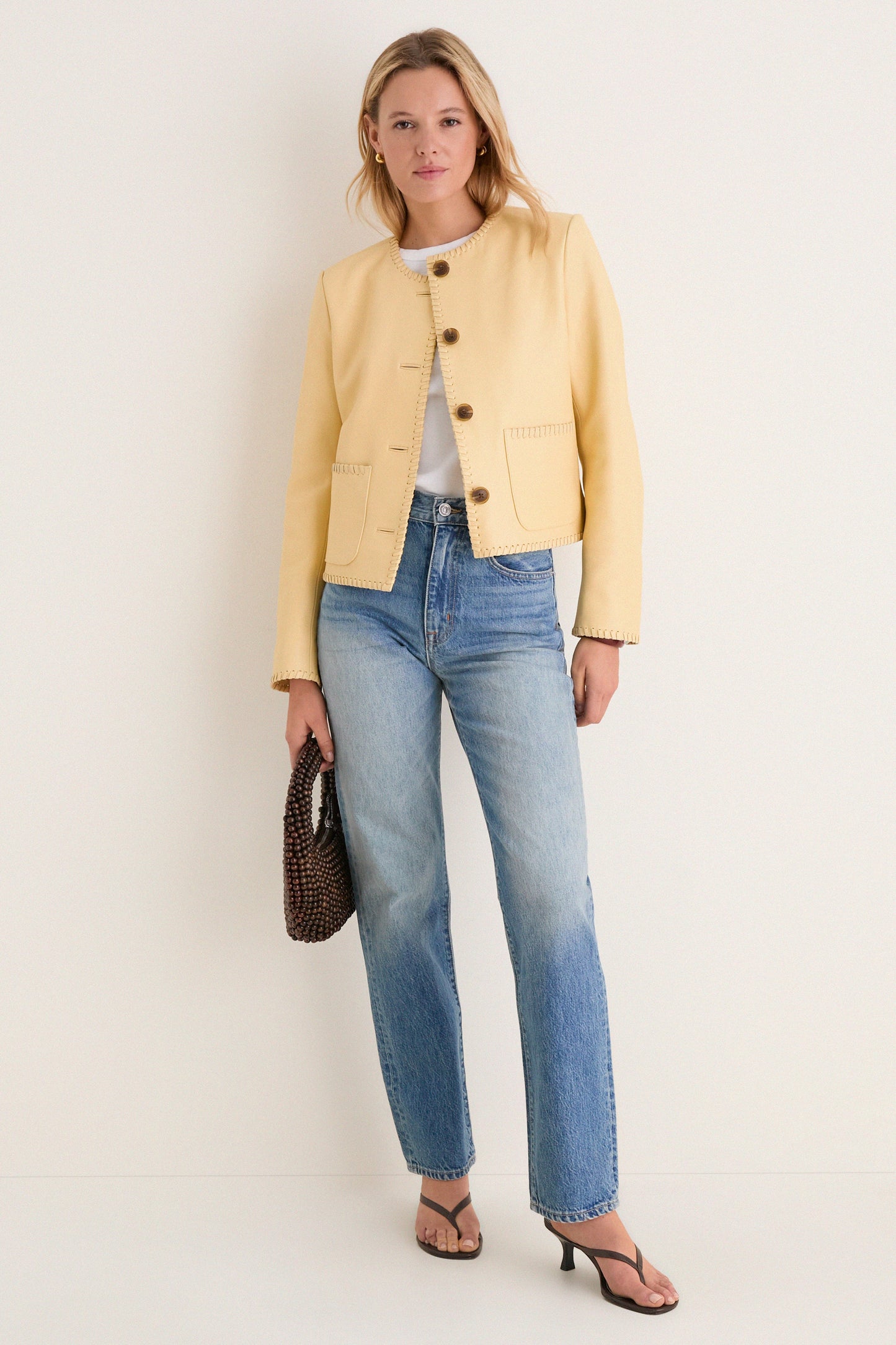 Butter Yellow Leather Rue Lady Jacket