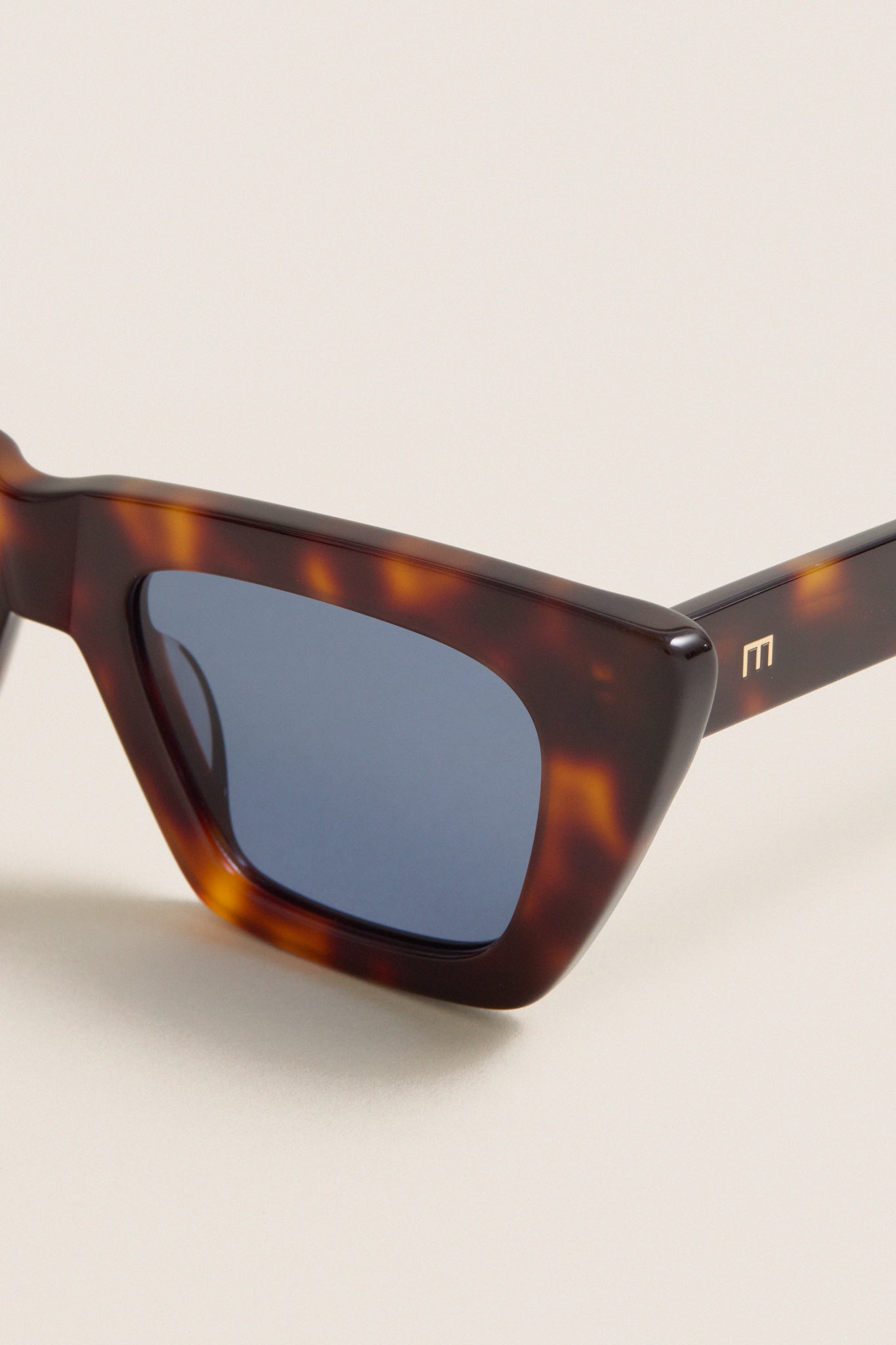 Brown Tortoise Dark Blue Lens Lori Sunglasses