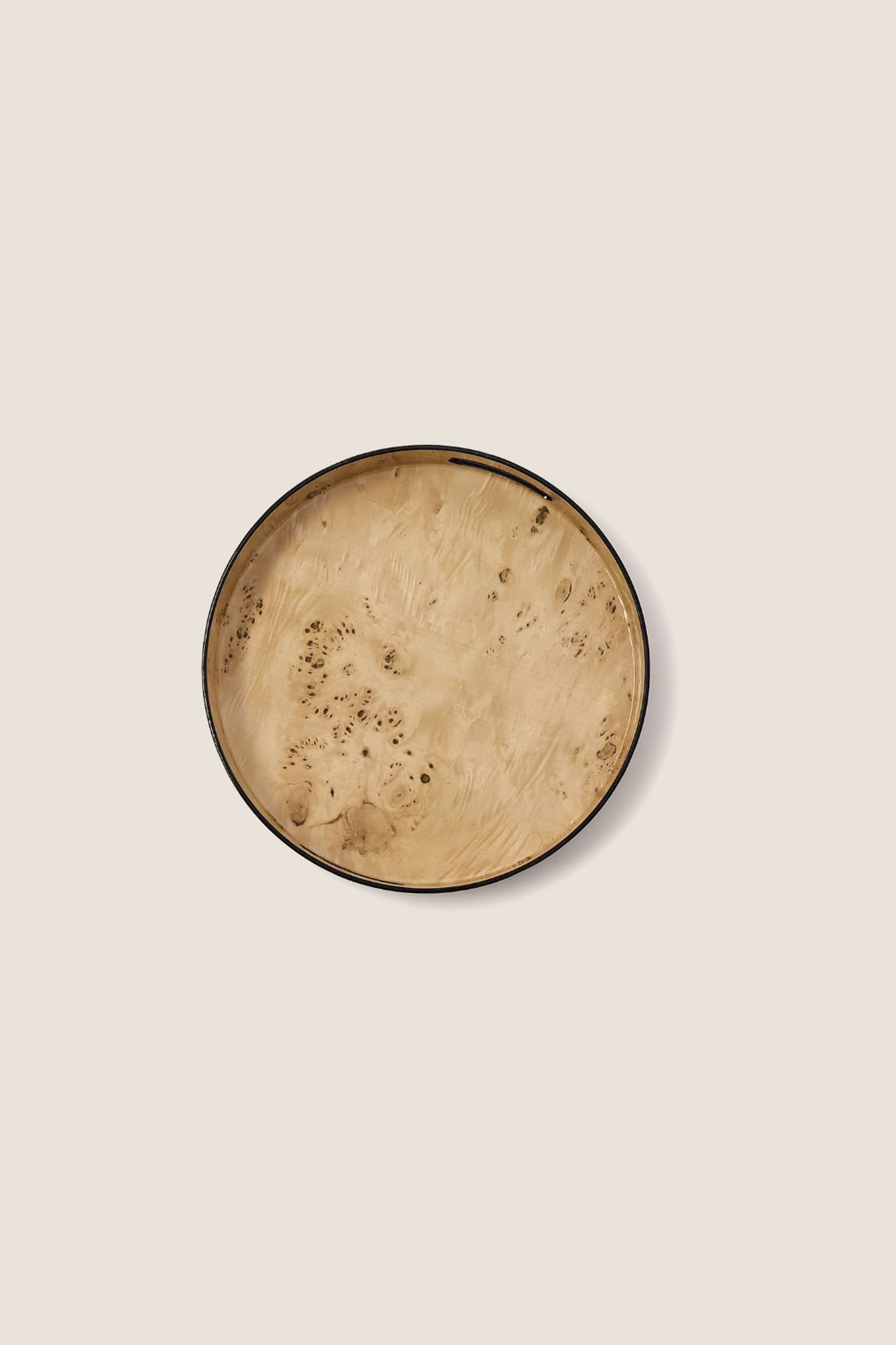 Burled Wood Pattern Round Tray (Set of 3)