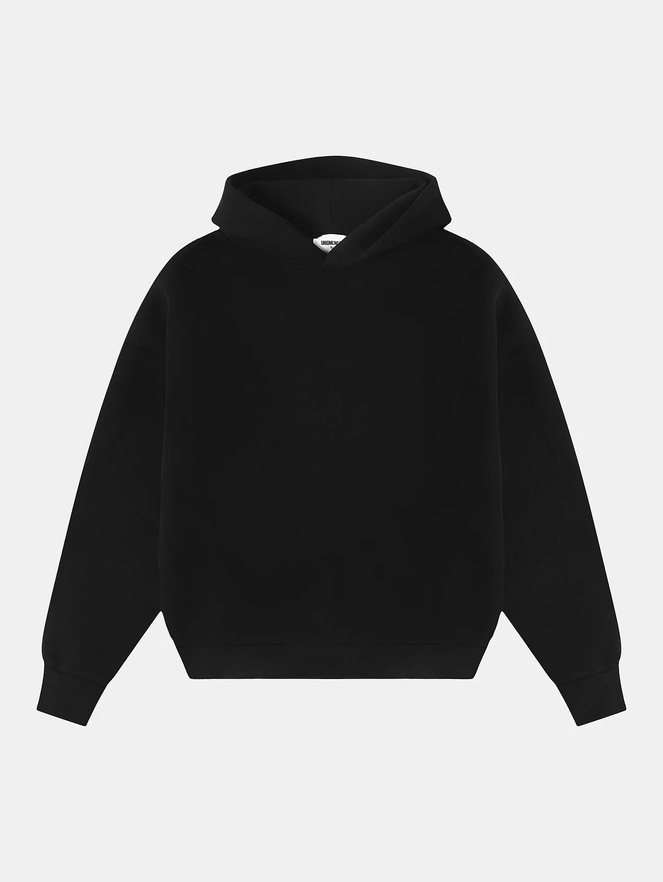 630 GSM BOXY CROPPED FIT 'BLACK' HOODIE