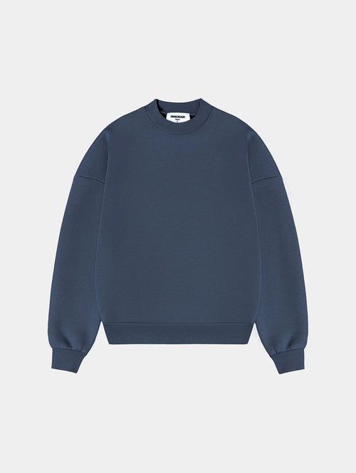 630 GSM BOXY CROPPED FIT 'GRAY BLUE' CREWNECK