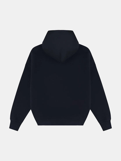 630 GSM BOXY CROPPED FIT 'NAVY BLUE' HOODIE