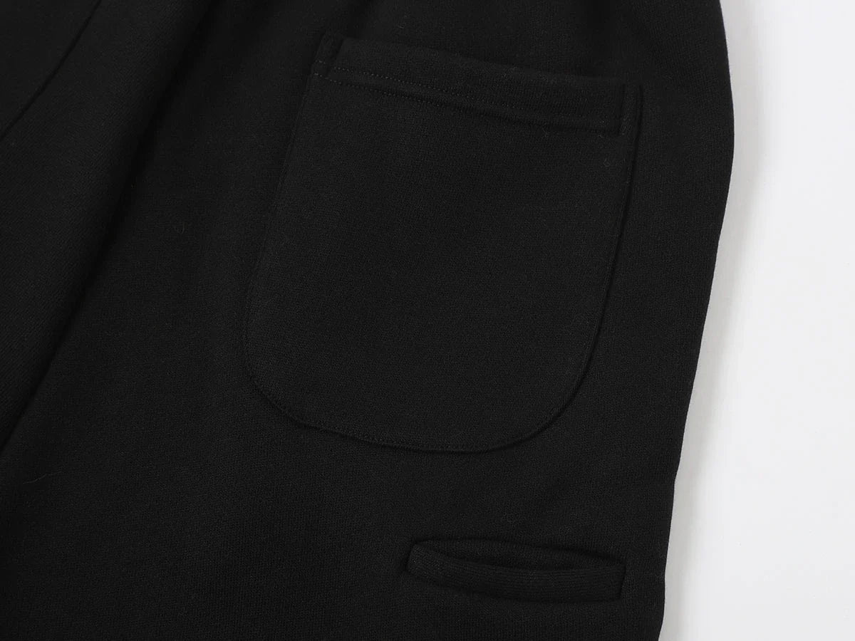 520 GSM COZY BAGGY 'BLACK' STRAIGHT PANTS