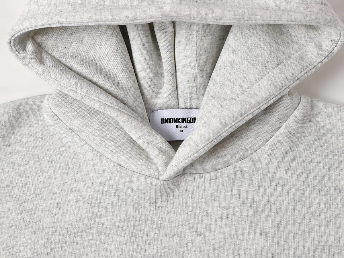 500 GSM BOXY CROPPED 'LIGHT FLOWER GRAY' HOODIE