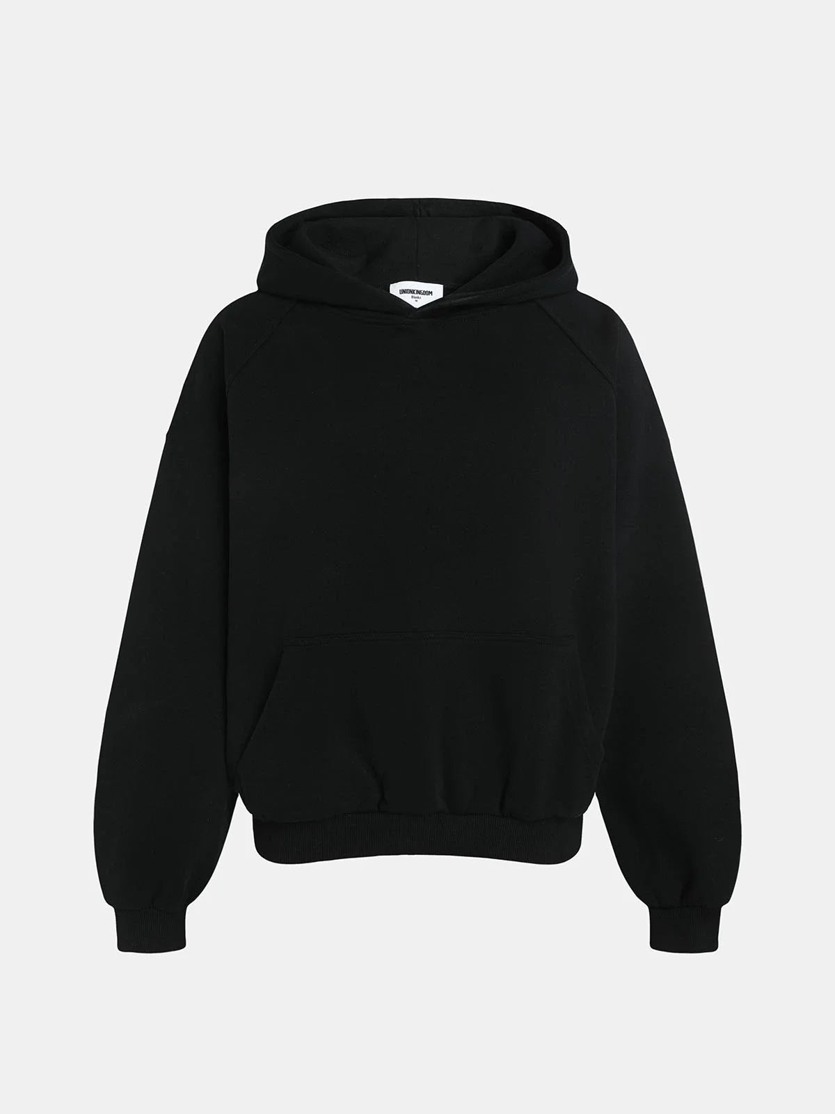 480 GSM RAGLAN BOXY CROPPED FIT 'BLACK' HOODIE