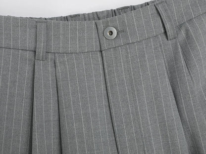 300 GSM BAGGY FIT STRIPED PLEATED 'GARY' PANTS