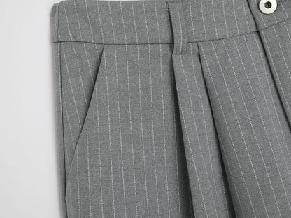 300 GSM BAGGY FIT STRIPED PLEATED 'GARY' PANTS