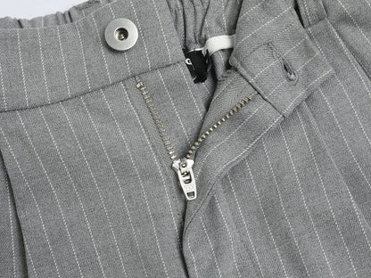 300 GSM BAGGY FIT STRIPED PLEATED 'GARY' PANTS