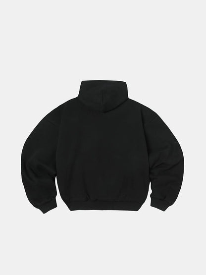 1000 GSM DOUBLE-LAYER 'BLACK' HOODIE