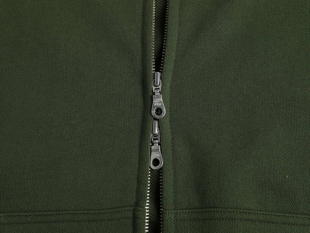 480 GSM RAGLAN BOXY CROPPED FIT 'OLIVE' ZIP-UP HOODIE