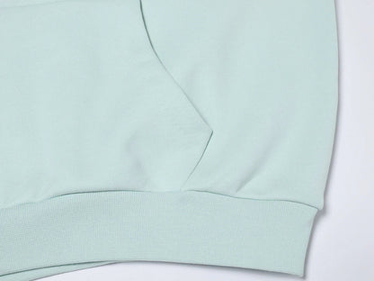 600 GSM RAGLAN CROPPED FIT 'LIGHT BULE' HOODIE