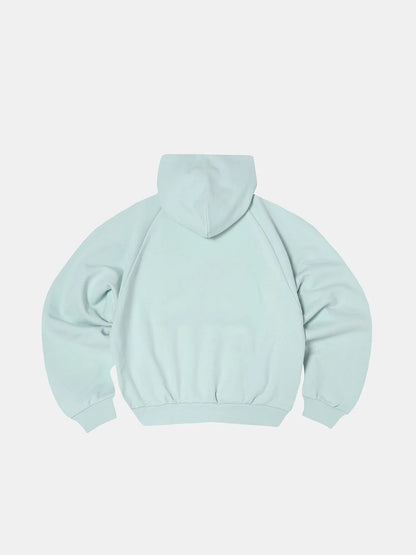 600 GSM RAGLAN CROPPED FIT 'LIGHT BULE' HOODIE