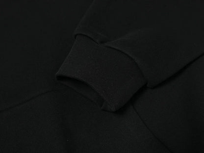 600 GSM RAGLAN CROPPED FIT 'BLACK' HOODIE