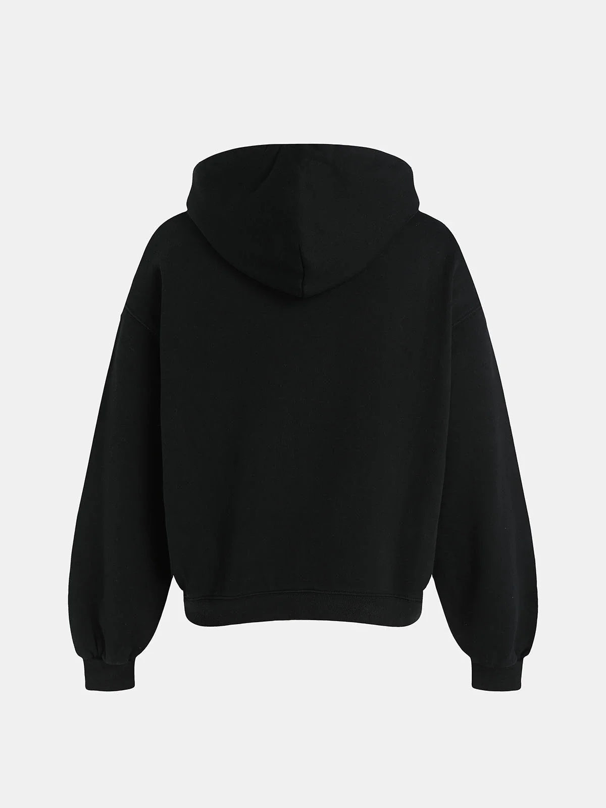 480 GSM FLEECE CROPPED FIT 'BLACK' HOODIE