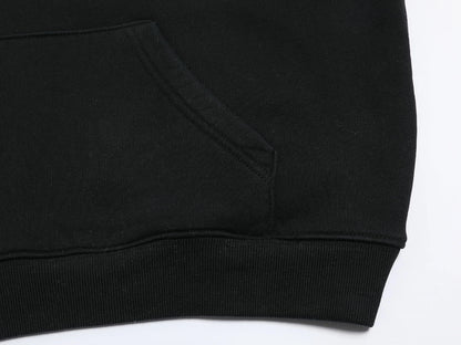 480 GSM FLEECE CROPPED FIT 'BLACK' HOODIE