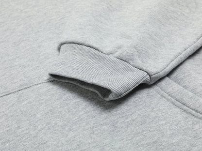 480 GSM FLEECE CROPPED FIT 'FLOWER GRAY' HOODIE