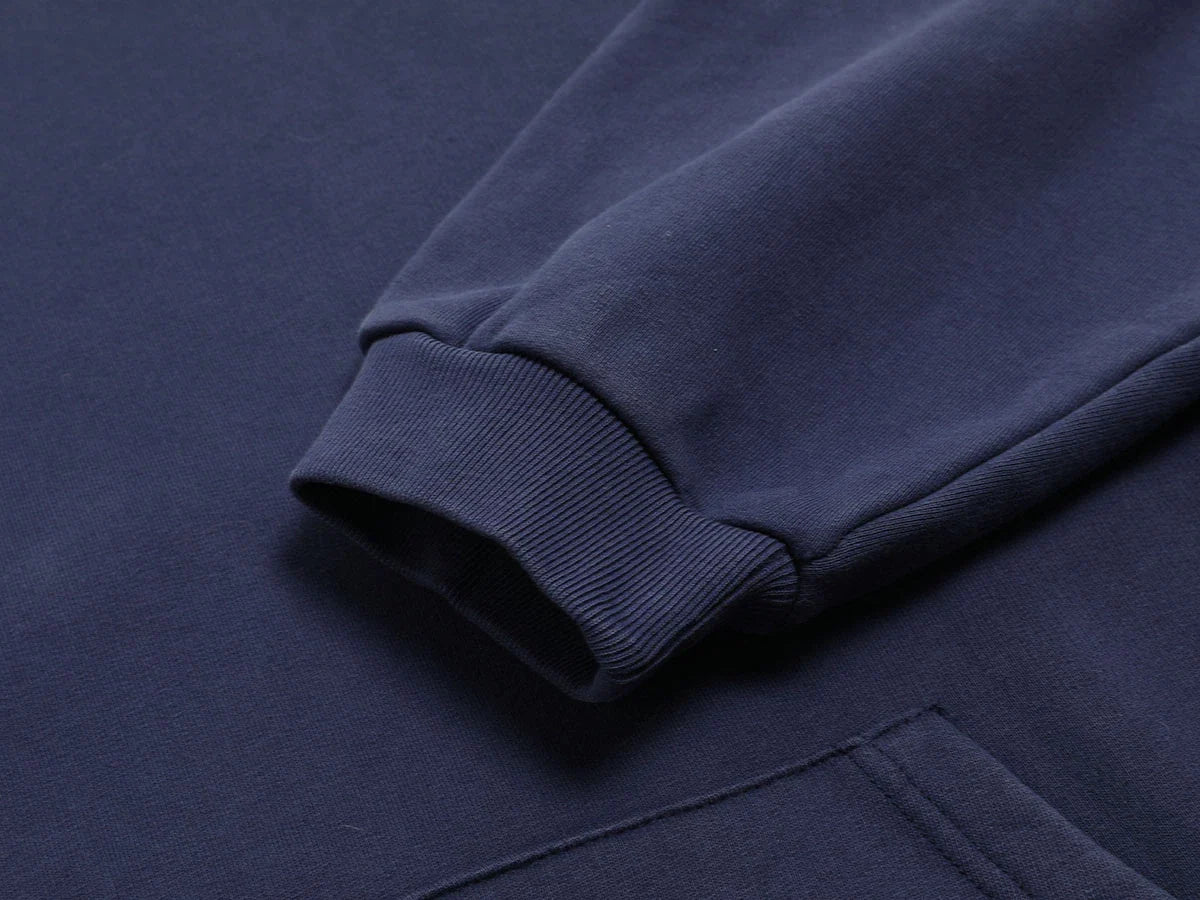 480 GSM FLEECE CROPPED FIT 'NAVE BLUW' HOODIE