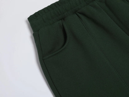 520 GSM COZY BAGGY 'DARK GREEN' STRAIGHT PANTS