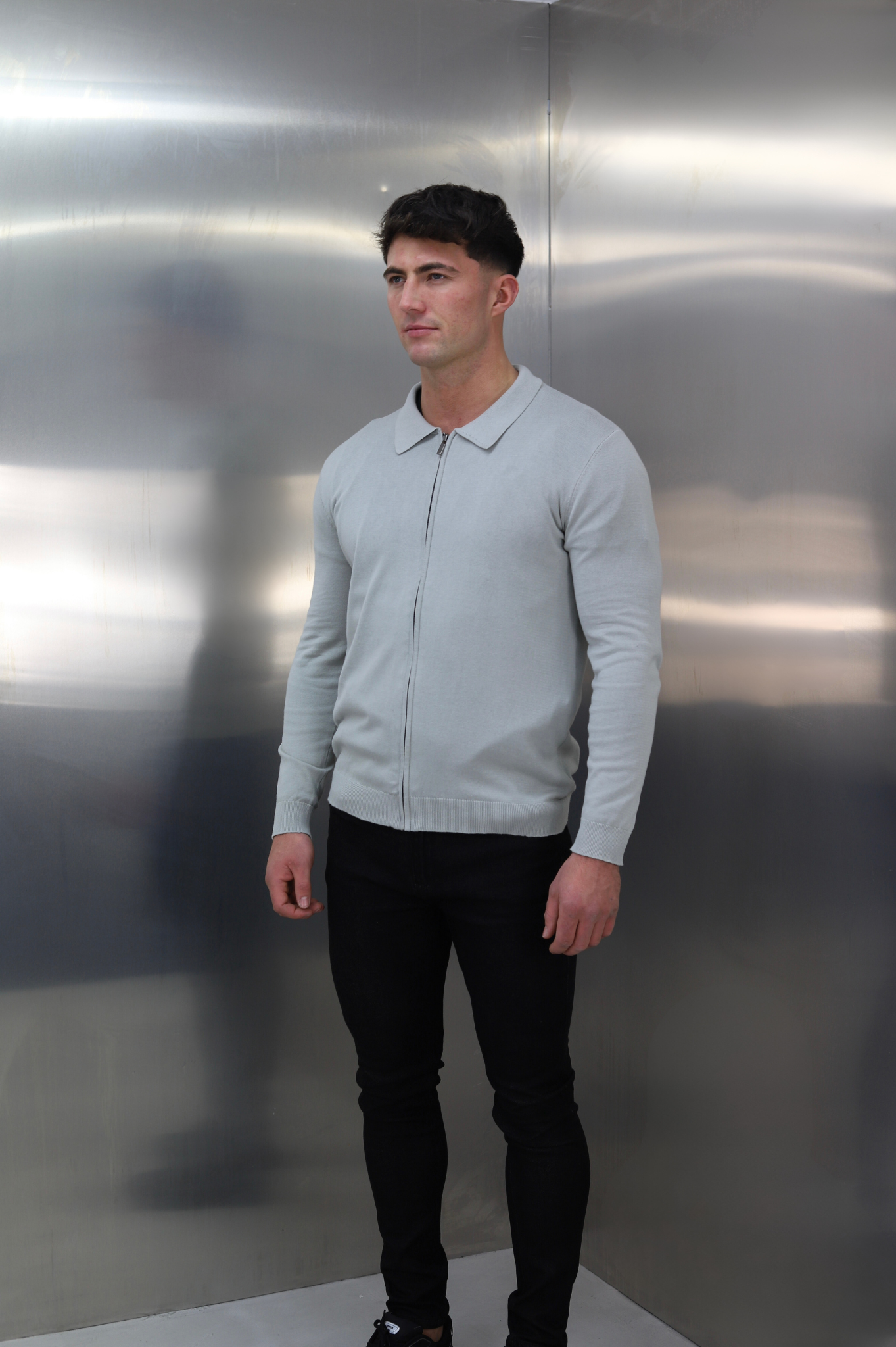 Capo Egyptian Cotton Full Zip Jacket - Stone
