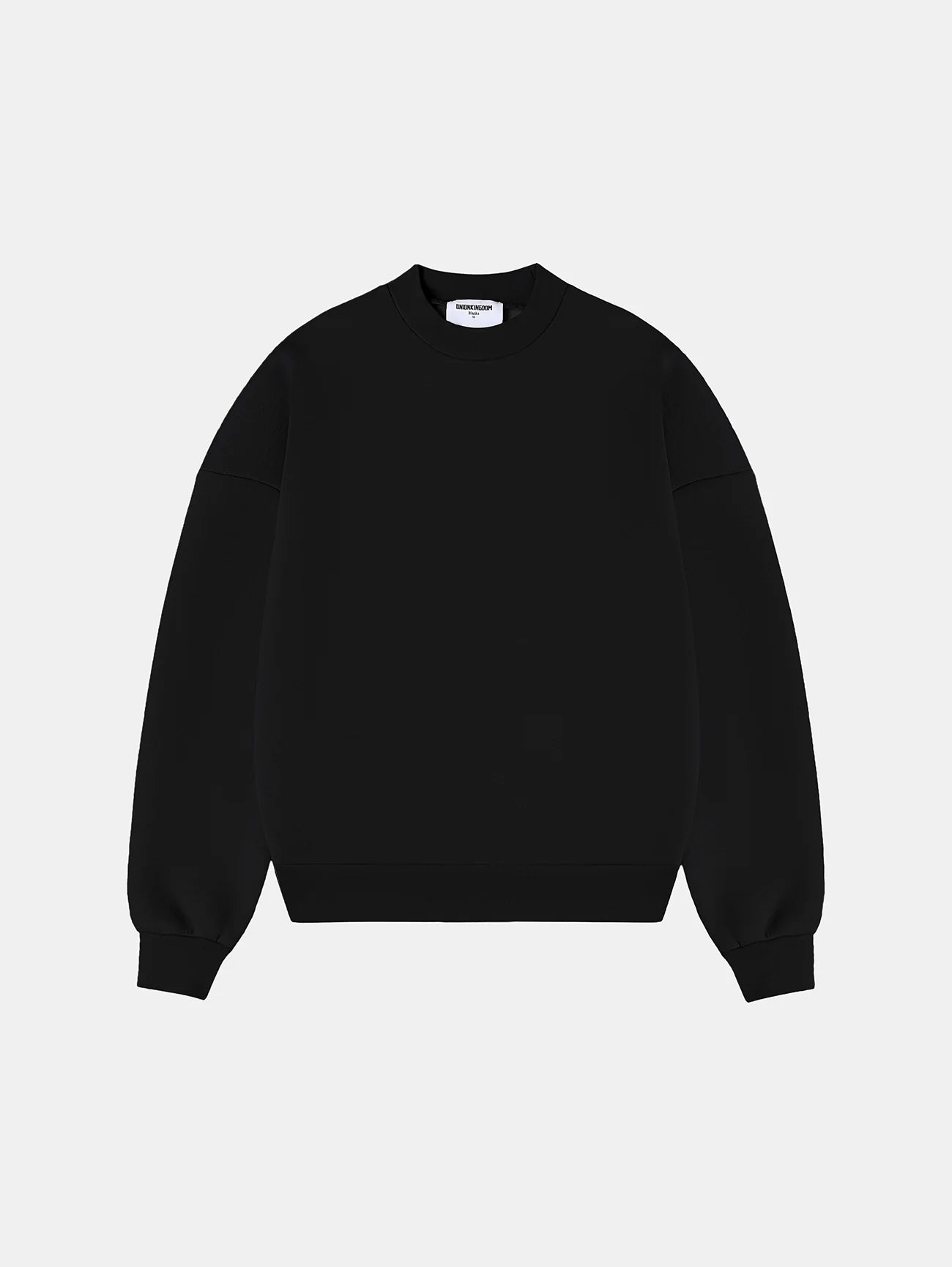 630 GSM BOXY CROPPED FIT 'BLACK' CREWNECK