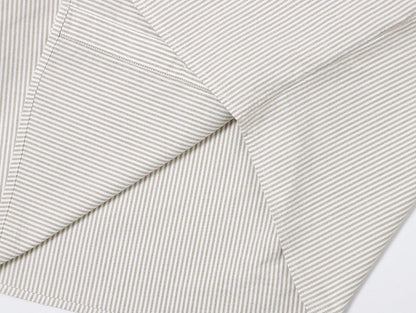 BOXY CROPPED 'BEIGE' STRIPED LONG-SLEEVE SHIRT