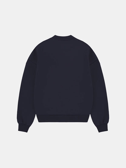 630 GSM BOXY CROPPED FIT 'NAVY BLUE' CREWNECK