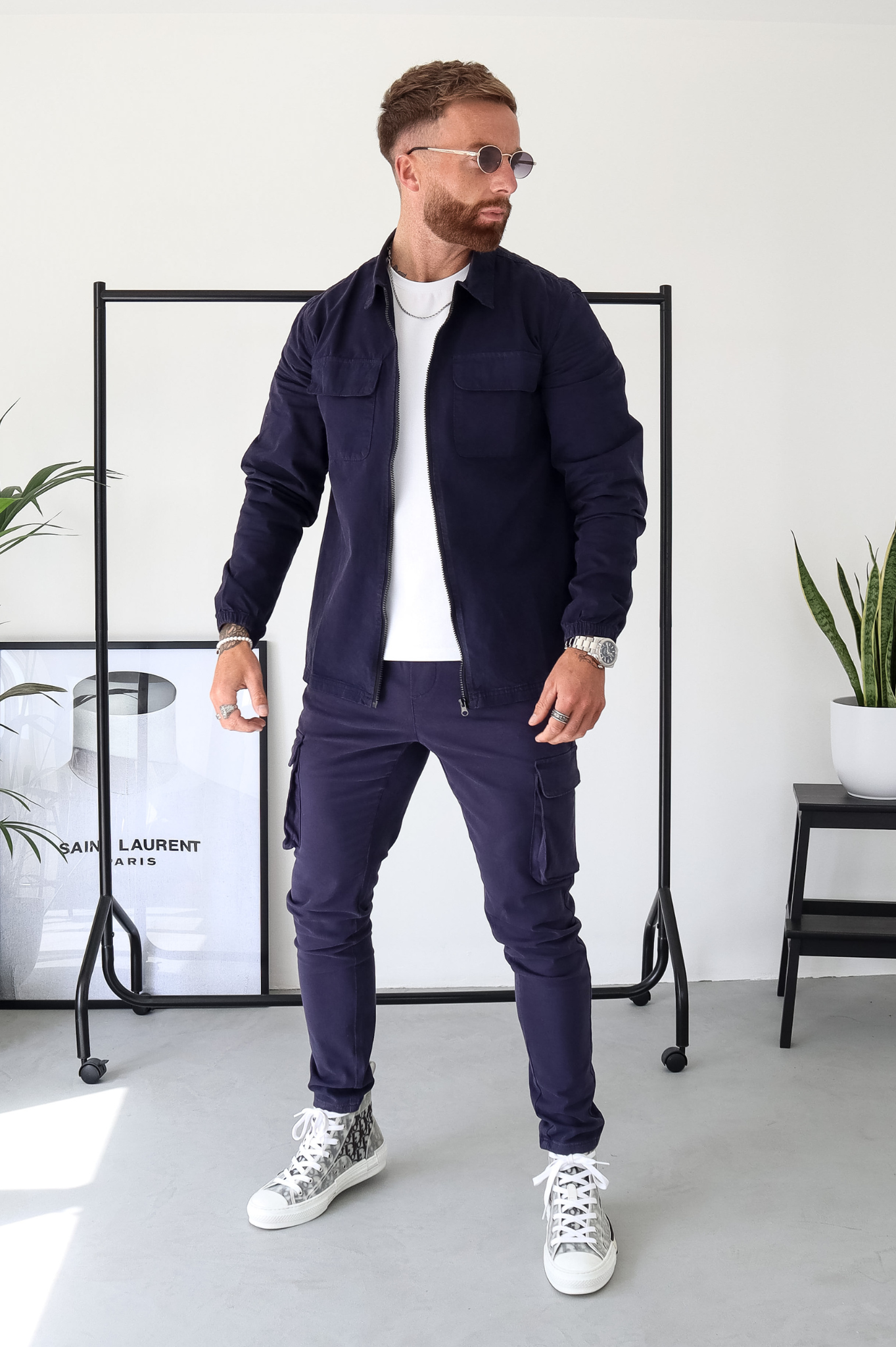 Capo DYED Cotton Cargo Jacket - Navy