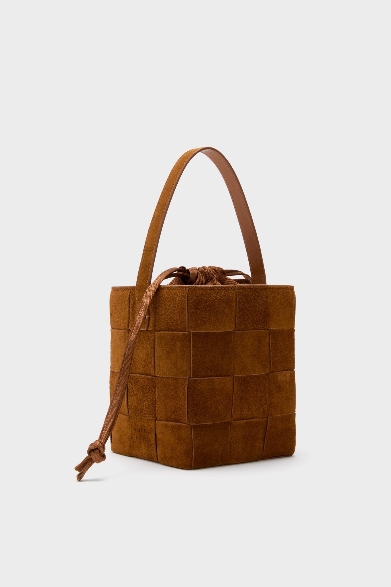 Cacao Laith Woven Top Handle Bag