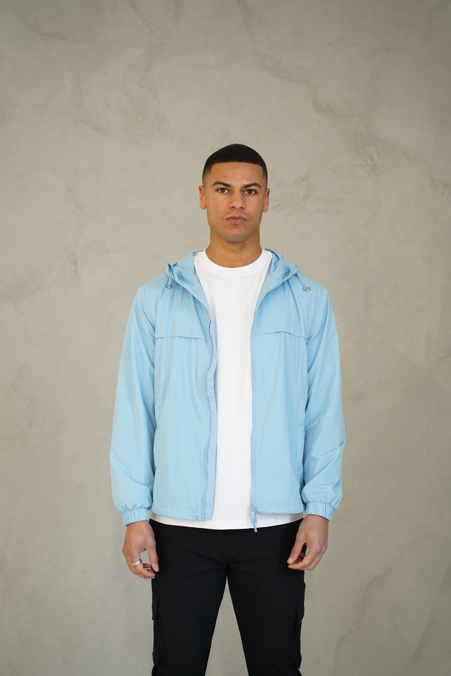Capo Crinkle Lightweight Jacket - Sky Blue
