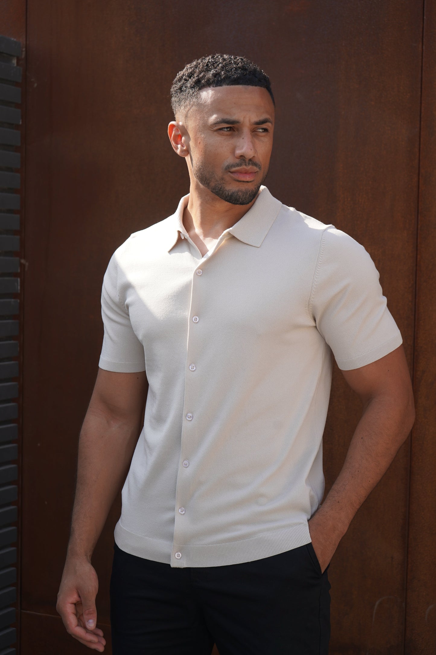 Capo Soft Button Through Shirt - Stone