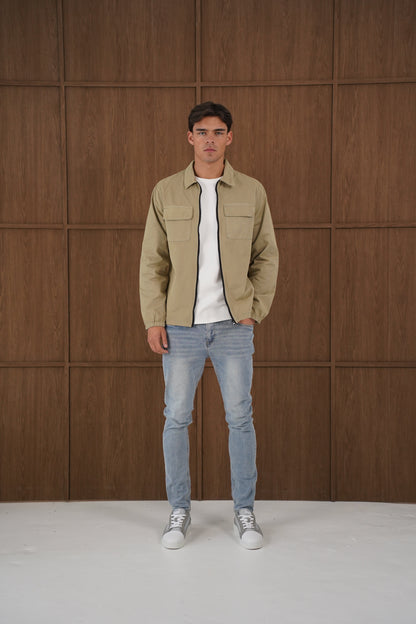 Capo DYED Cotton Cargo Jacket - Olive
