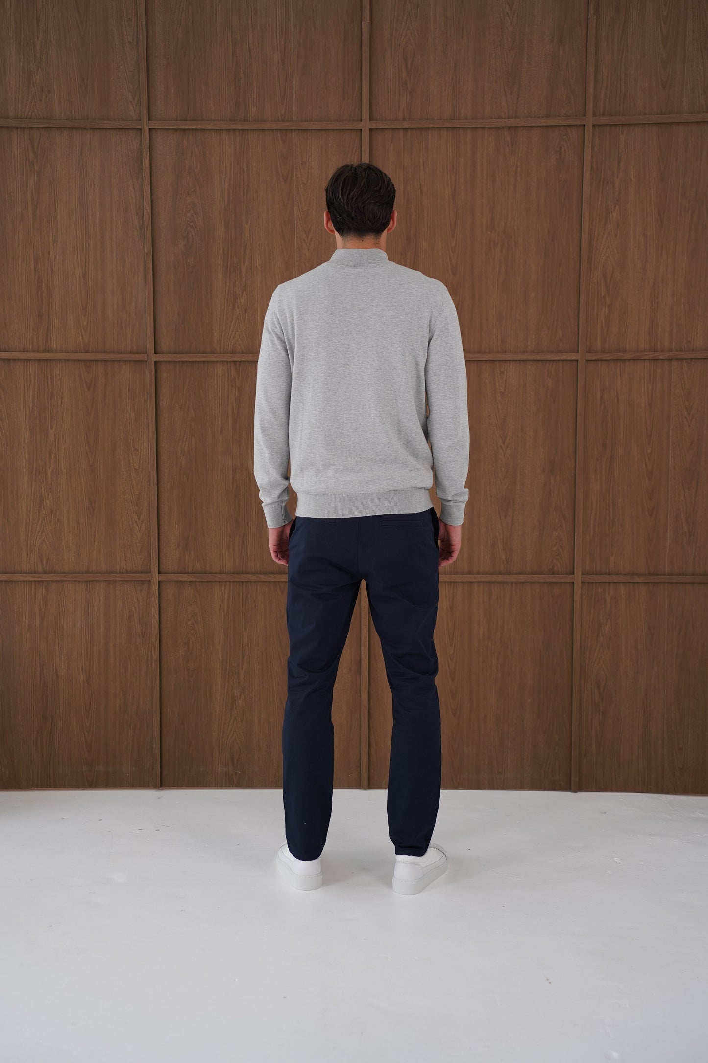 Capo Egyptian Cotton 1/4 Zip Top - Grey