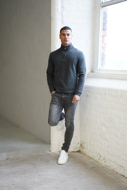 Capo Pique 1/4 Zip Top - Charcoal