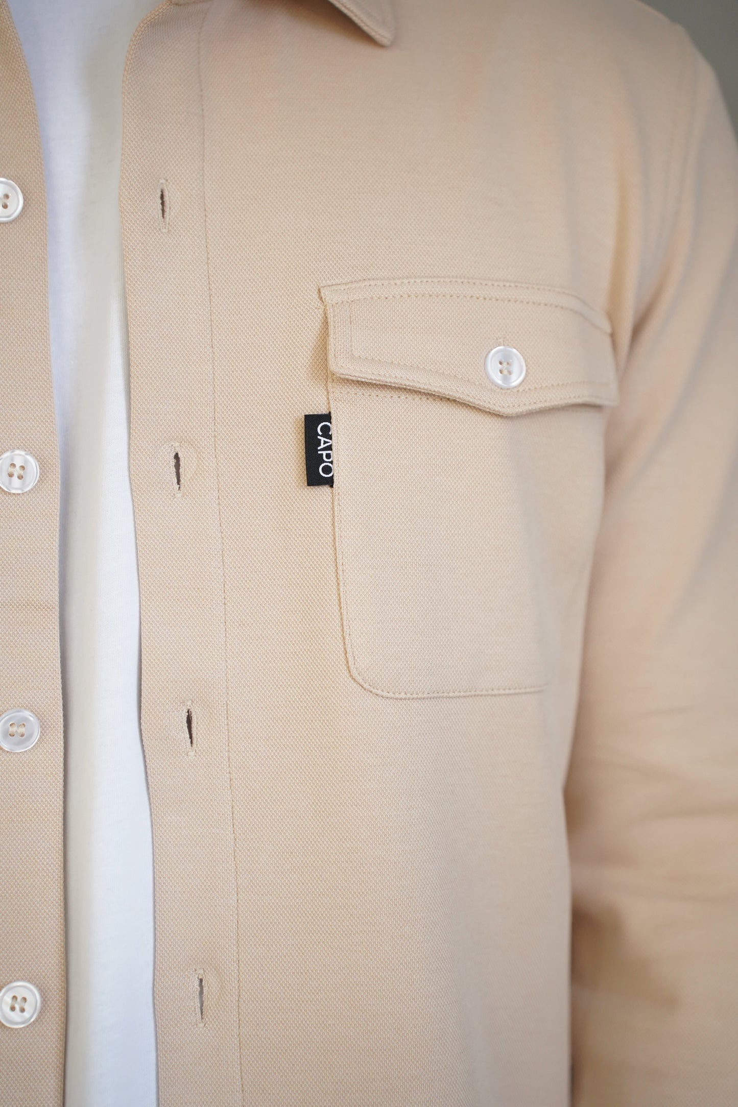 Capo Pique Overshirt - Oatmeal