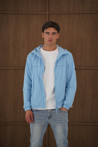 Capo Crinkle Lightweight Jacket - Sky Blue
