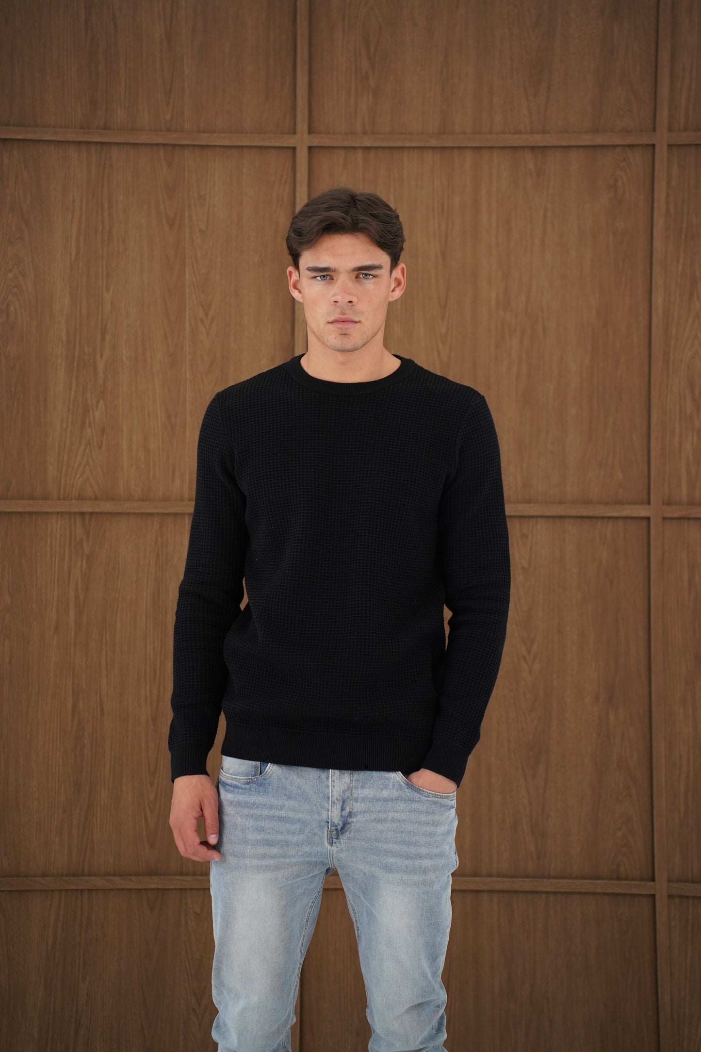 Capo CABLE Knit Jumper - Black